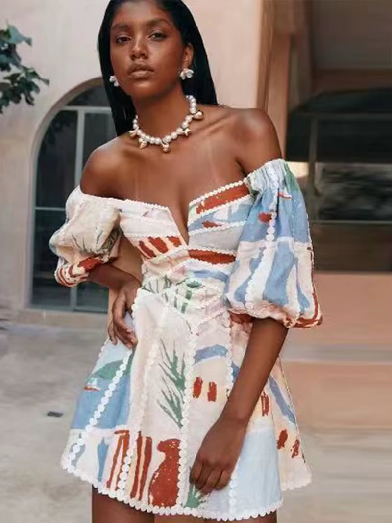 Alluring Charm: Women’s Elegant Sexy Hollow Out V-Neck Mini Robe